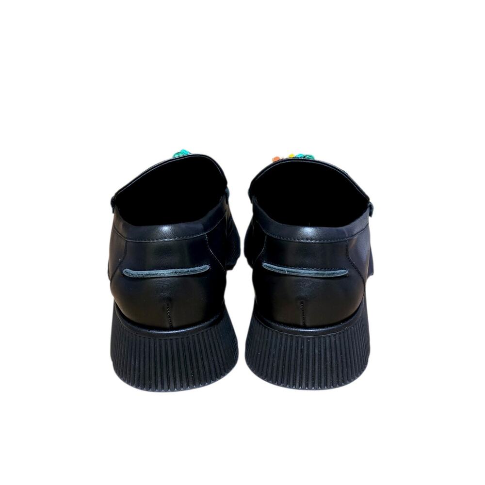 Charlotte Stone Chandler Black Retro Dopamine Tasseled Lug Sole Loafer - Picture 5 of 10